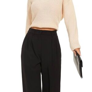 FUNYYZO Wide Leg Pants Women's High Elastic Waisted